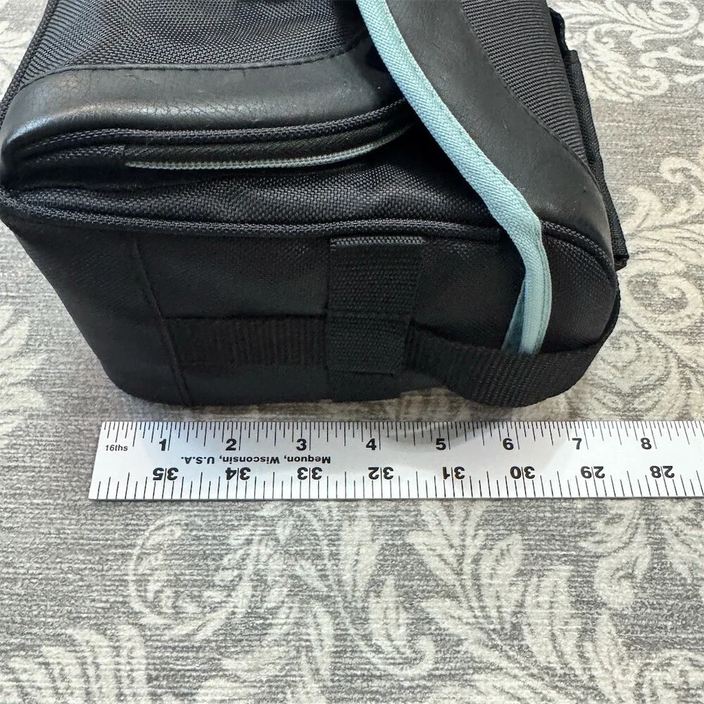 Sony Handycam Soft Carrying Case Shoulder Bag Black Blue Trim Adjustable